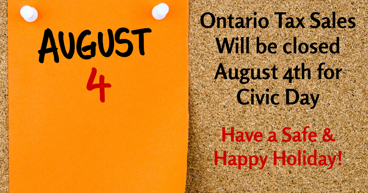 Civicday2025fbook | property photo | ontario tax sales